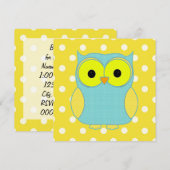 Polka Dot Owl V2 Birthday Kaart (Voorkant / Achterkant)