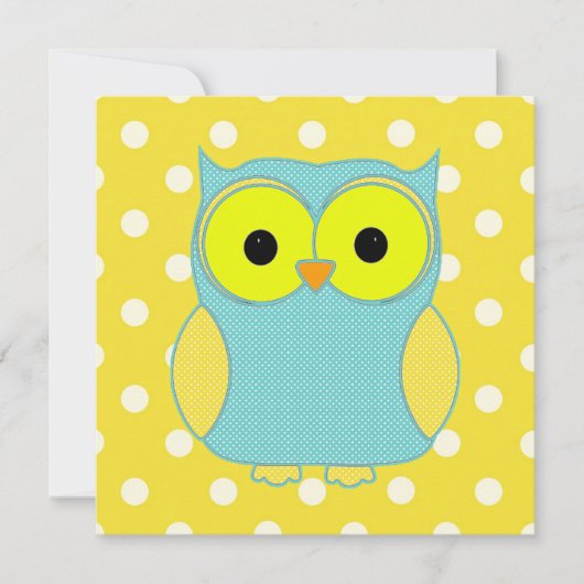 Polka Dot Owl V2 Birthday Kaart (Voorkant)