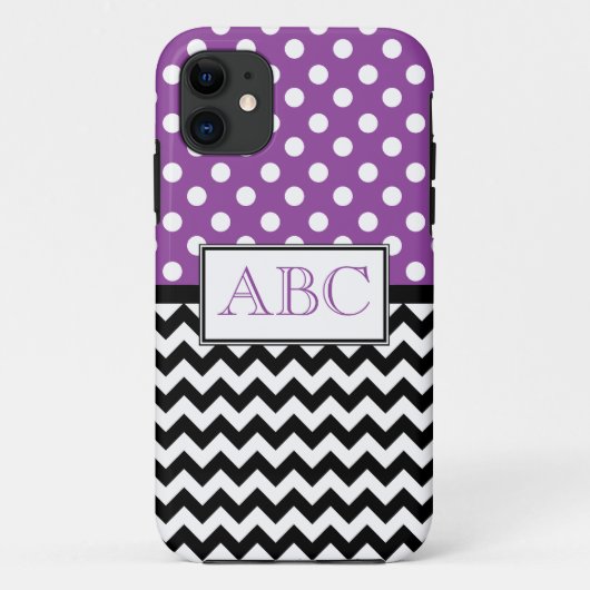 Polka Dot Paars & Chevron iPhone 5 Hoesje (Achterkant)