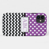 Polka Dot Paars & Chevron iPhone 5 Hoesje (Achterkant (horizontaal))