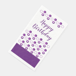 Polka-dot Paars en White Birthday Servet