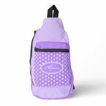 Polka dot paars en wit gepersonaliseerd