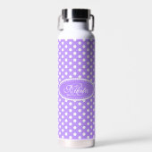 Polka dot paars en wit waterfles (Voorkant)