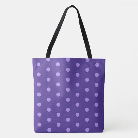 Polka Dot Paars Patterned Shoulder Bag Tote Bag (Voorkant)