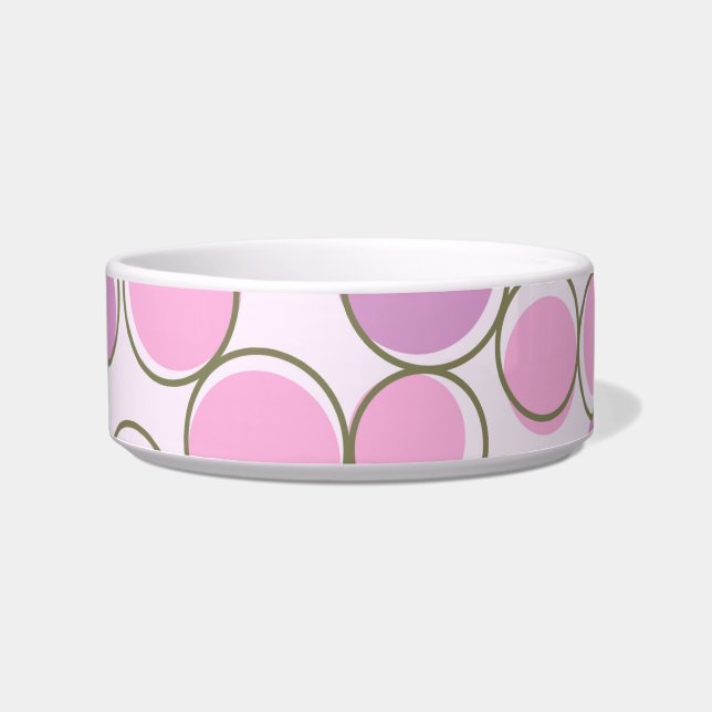 Polka Dot Paars Pink Pet Bowl Voerbakje (Voorkant)