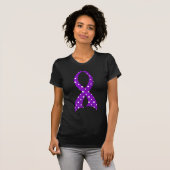 Polka Dot Paars Ribbon Epilepsy T-shirt (Voorkant volledig)