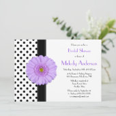 Polka Dot Paarse Daisy Bridal Shower Kaart (Staand voorkant)