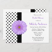 Polka Dot Paarse Daisy Bridal Shower Kaart (Voorkant / Achterkant)