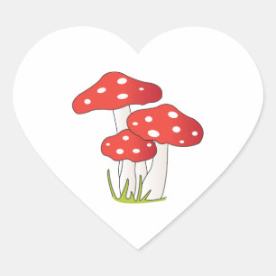 Polka Dot paddenstoelen Hart Sticker