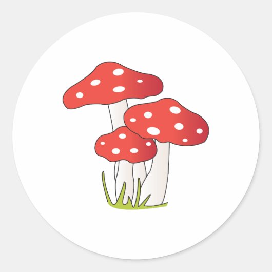 Polka Dot paddenstoelen Ronde Sticker (Voorkant)