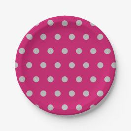 Polka Dot Paper Borden (Hot Pink & Grey) Papieren Bordje