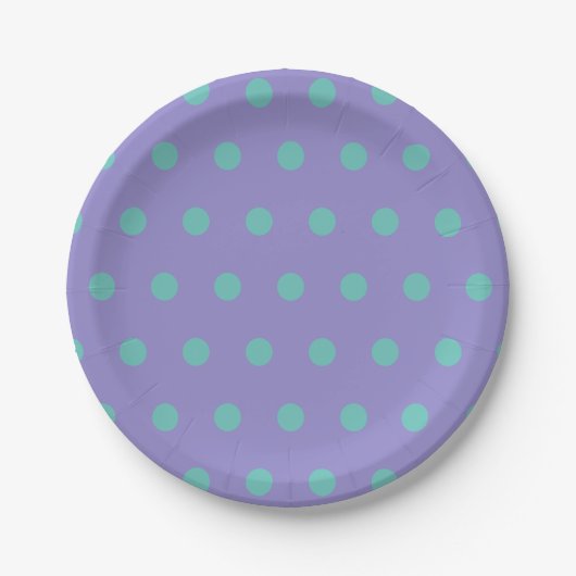Polka Dot Paper Borden (Lavendel & Aqua) Papieren Bordje (Voorkant)