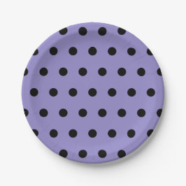 Polka Dot Paper Borden (Lavendel & Zwart) Papieren Bordje