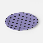 Polka Dot Paper Borden (Lavendel & Zwart) Papieren Bordje (Gekanteld)