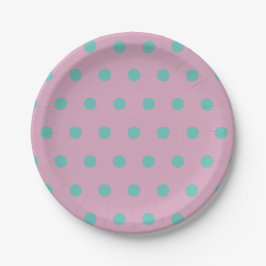 Polka Dot Paper Borden (Roze & Aqua) Papieren Bordje