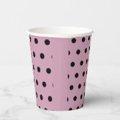 Polka Dot papieren bekers (roze en zwart) (Rechts)