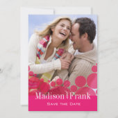 Polka Dot Parade Photo Save the Date hot roze (Voorkant)