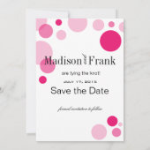 Polka Dot Parade Photo Save the Date hot roze (Achterkant)