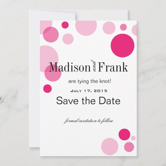 Polka Dot Parade Photo Save the Date hot roze (Achterkant)