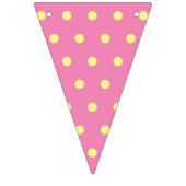 Polka Dot Party Banner (roze & zacht geel) (Eerste vlag)