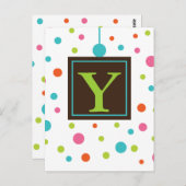 Polka Dot Party Bunting Banner Post Kaart (Voorkant / Achterkant)