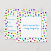 Polka Dot Party Kaart (Voorkant / Achterkant)