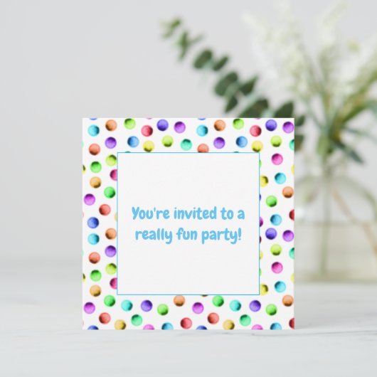 Polka Dot Party Kaart (Staand voorkant)