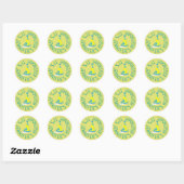 Polka Dot Party Pet Personalized Birthday Party Ronde Sticker (Vel)