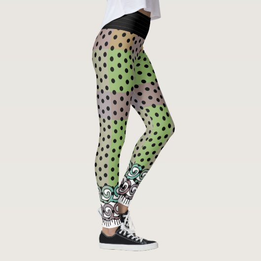 Polka Dot Pastel Plaid Leggings (Rechts)