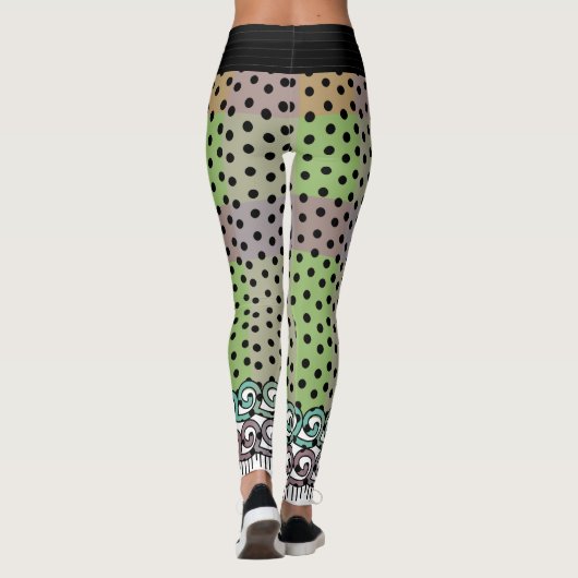 Polka Dot Pastel Plaid Leggings (Achterkant)
