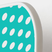 Polka dot patroon aqua naam initiaal pickleball paddle (Links Detail)
