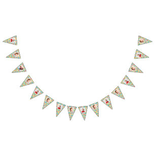 Polka Dot Patroon Bunting met Foto's Vlaggetjes
