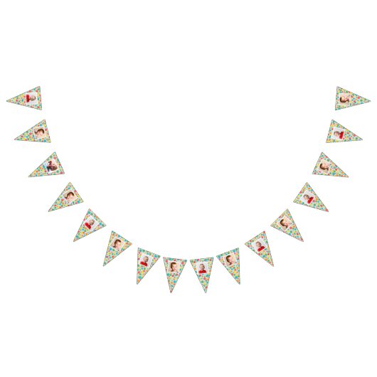 Polka Dot Patroon Bunting met Foto's Vlaggetjes (Alle)