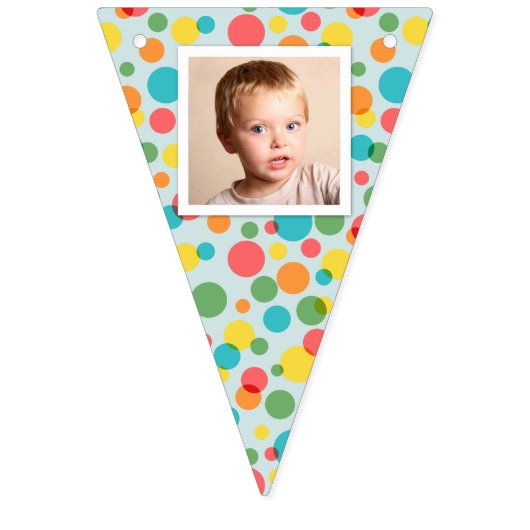 Polka Dot Patroon Bunting met Foto's Vlaggetjes (Tweede vlag)