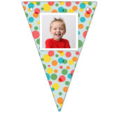 Polka Dot Patroon Bunting met Foto's Vlaggetjes (Eerste vlag)