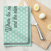  Polka Dot Patroon Licht Aqua Keuken Theedoek (Quarter Fold)