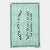  Polka Dot Patroon Licht Aqua Keuken Theedoek (Verticaal)