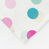 POLKA DOT  patroon roze aqua blauw kwekerij Fleece Deken (Hoek)