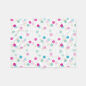 POLKA DOT  patroon roze aqua meisje kwekerij Fleece Deken (Voorkant (Horizontaal))