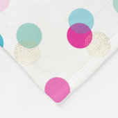 POLKA DOT  patroon roze aqua meisje kwekerij Fleece Deken (Hoek)