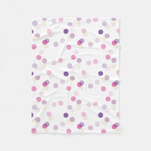 POLKA DOT  patroon roze paarse meisje kinderkamer Fleece Deken (Voorkant)