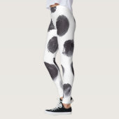 Polka dot patroon: zwart, grijs. leggings (Links)