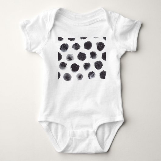 Polka dot patroon: zwart, grijs. romper (Voorkant)