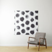 Polka dot patroon: zwart, grijs. wandkleed (In Situ (horizontaal))