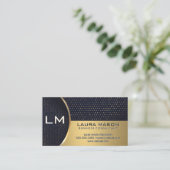 Polka Dot Patter | Goud Metallic Color Block Visitekaartje (Staand voorkant)