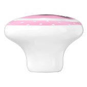 Polka Dot Pattern | Baby Roze, wit en olifant Keramische Knop (Zijkant)