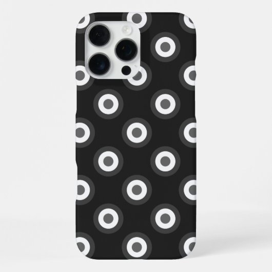Polka Dot Pattern - Black White Grey iPhone Hoesje (Achterkant)