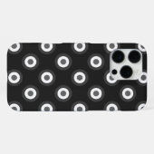 Polka Dot Pattern - Black White Grey iPhone Hoesje (Achterkant horizontaal)