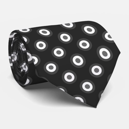 Polka Dot Pattern - Black White Grey Stropdas (Opgerold)