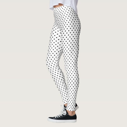 Polka Dot Pattern Black White Leggings (Links)